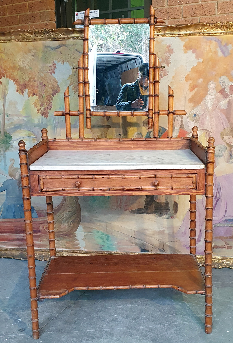 A French faux bamboo Dressing Table 